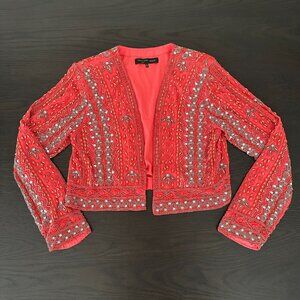 House of Harlow Red Beaded Jacket